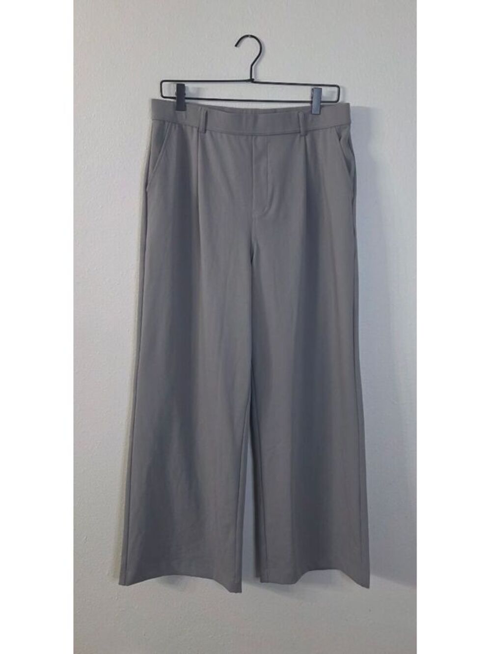 Halara High Waisted Wide Leg Work Pants Gray Petite Large NWT